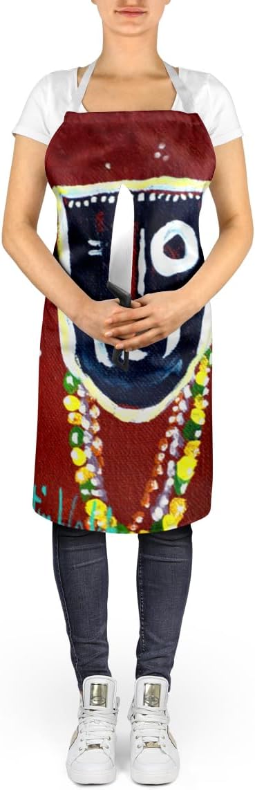 Caroline's Treasures Zee Brown Apron Cooking Kitchen Server Baking Crafts Gardening for Adult Women Men, Unisex, Large, Multicolor