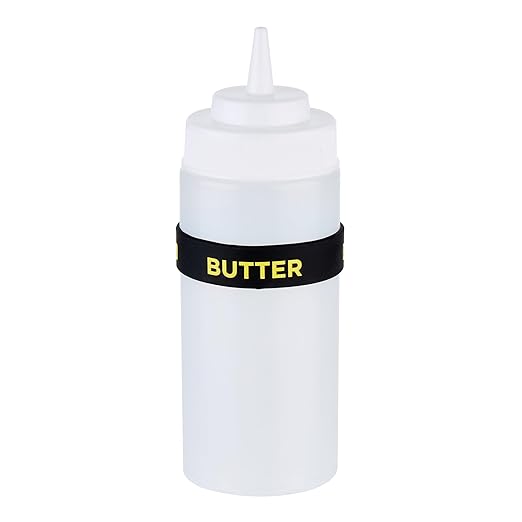 Restaurantware Silicone Squeeze Bottle Band 10 Count 2.75 Inch Dishwasher Safe Condiment Identification Band, Butter Black Non-Slip Label Band for Condiment Labeling at Restaurants, Food Trucks