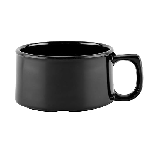 G.E.T. BF-080-BK-EC Melamine Shatter-Resistant Mug/Coffee Cup, 11 Ounce, Black (Set of 4)