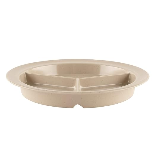 G.E.T. CP-530-S Supermel Collection, Brown 9" 3-Compartment Melamine Plates (Qty, 12)