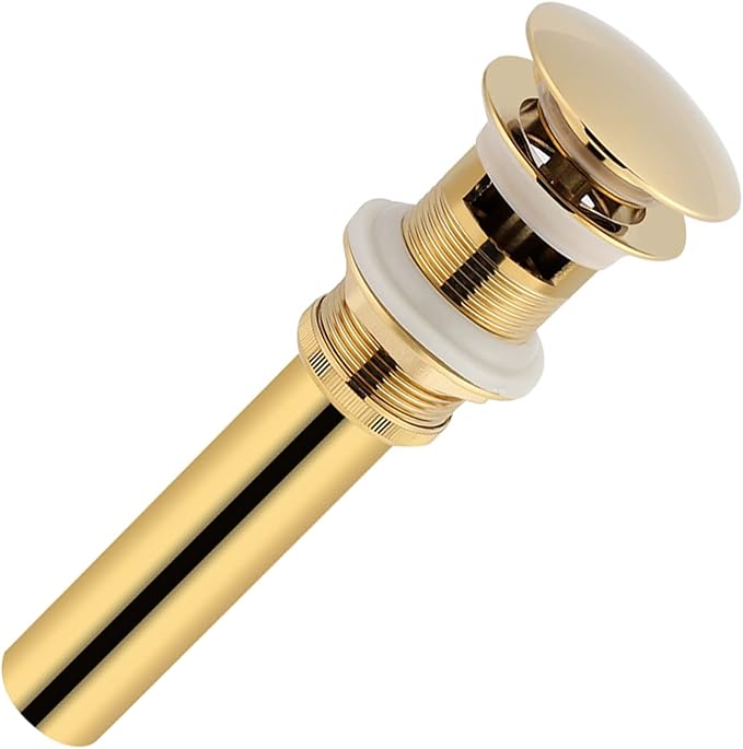 Sink Drain Brass Sink Drain Drain without Overflow Hole Golden Used for Kitchen and Bathroom