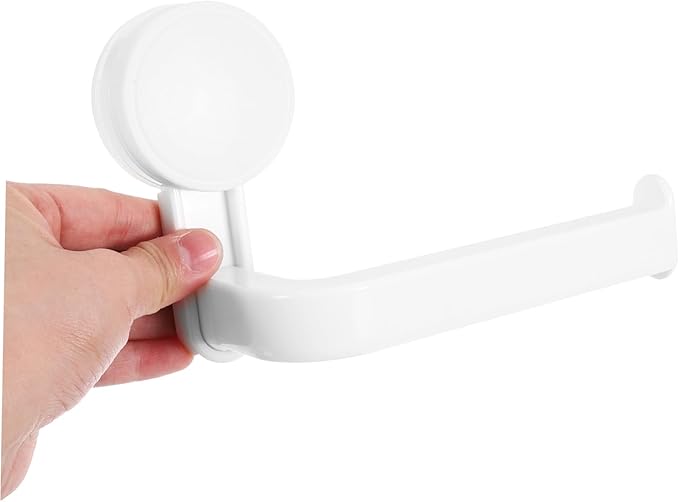 Unomor Modern Vacuum Suction Cup Toilet Tissue Holder Wall Mount Paper Roll Organizer No Drill No Tool Install Bathroom Kitchen Accessory