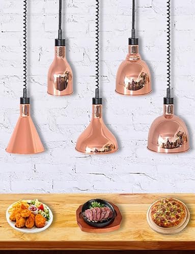 Rose Gold Hanging Food Heat Lamp Warmer - Catering Heating Light for Buffets & Restaurants, Keep Steak Warm - Premium Kitchen Supplies (Color3)