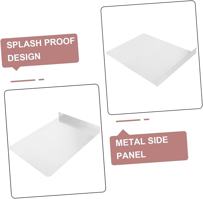 Lurrose 2 Pcs Sink Wall Kitchen Splash Guard Sink Protectors for Kitchen Sink Splatter Splash Guards Sink Splash Pad Sink Accessories Sink Edge Protector Silver Stainless Steel