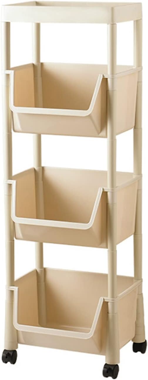 Kitchen Storage Rack Kitchen Plastic Vegetable Rack Floor-to-Ceiling Multi-Layer Vegetable Shelf Vegetable Basket Storage Basket Supplies Household Storage Shelves (Color : B) (D)