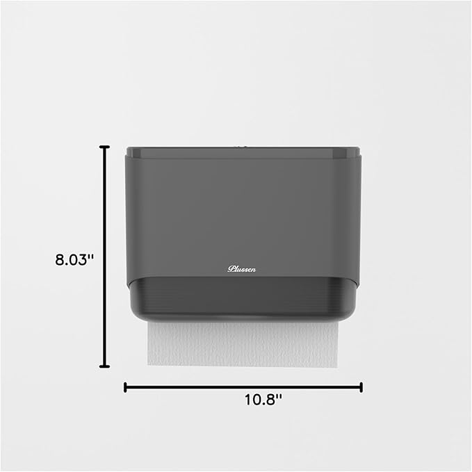 Paper Towel Dispenser Wall Mount for Home Bathroom Kitchen, ABS Waterproof Folded Hand Towel Holder with Window, No-Drill or Screw Install, 200 C-Fold Multi-Fold Capacity