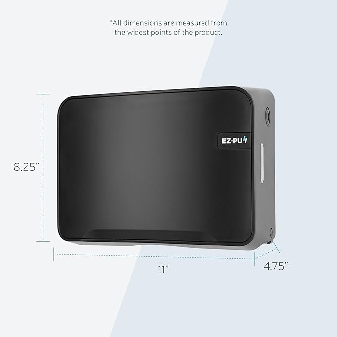 EZbrnd Wall Mount MULTIFOLD Paper Towel Dispenser for Kitchen/Bathroom/Office/RV/Airbnb, Black, 3200B-EZ