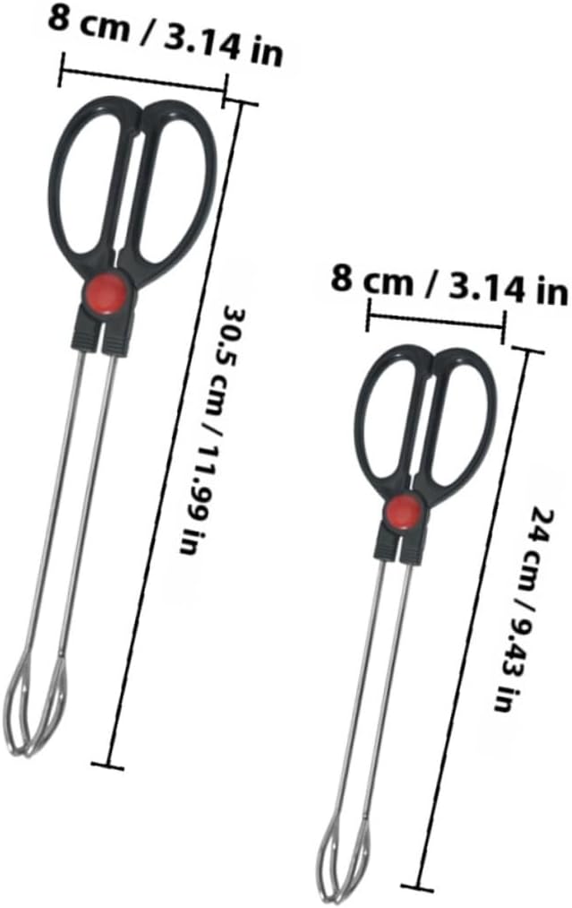 OSALADI 2pcs Stainless Steel Kitchen Tongs Bbq Food Buffet Serving Tongs with Heat Resistant Handles for Grill and Outdoor Cooking