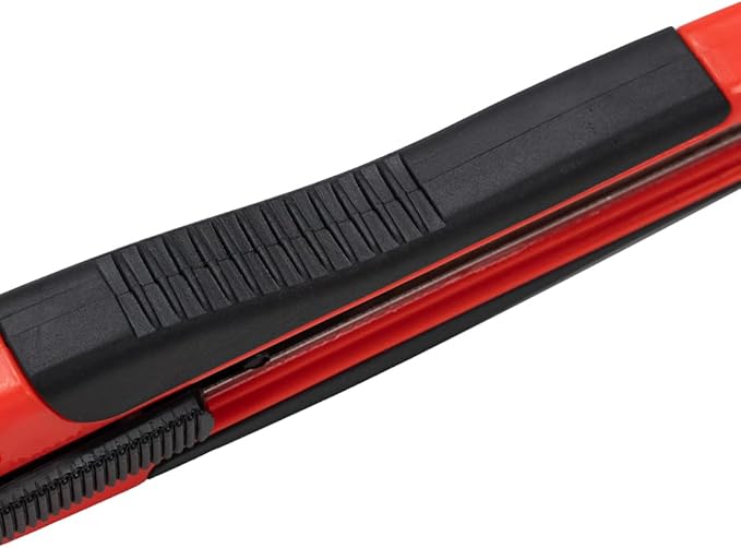 Handy Tek 5.3 Inch Blade Knives, 4 Retractable Utility Knives - Snap Off Blade, Built-In Lock, Orange Plastic Breakaway Knives, Heavy Duty, Sharp Blade - Restaurantware