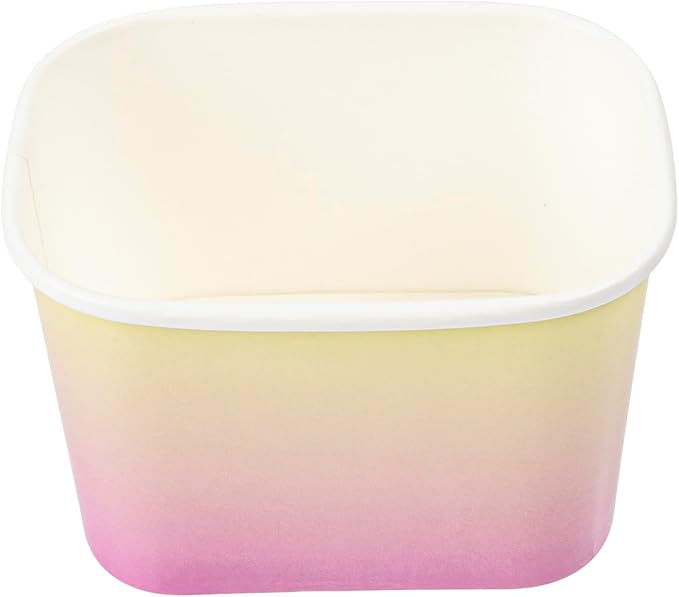 Coppetta 12 Ounce Dessert Cups, 50 Greaseproof Ice Cream Cups - Lids Sold Separately, For Hot And Cold Foods, Orange And Blue Ombre Paper Yogurt Bowls, Disposable, Sturdy - Restaurantware