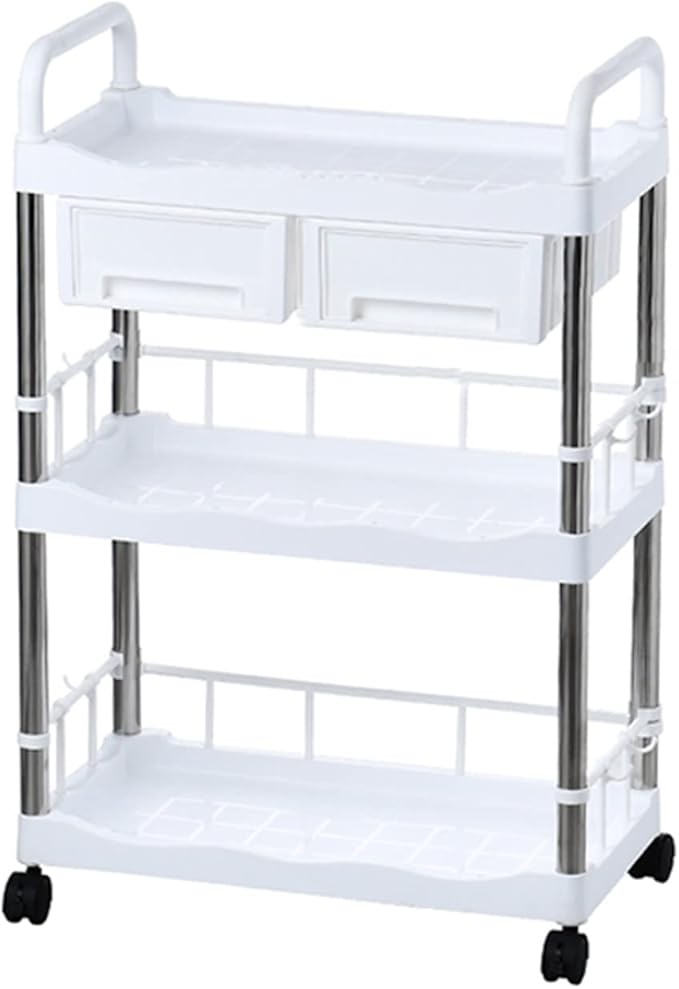 Kitchen Storage Rack Kitchen Trolley Rack Floor-to-Ceiling Multi-Layer Wheeled Removable Vegetable and Fruit Seasoning Bottle Storage Basket Locker Storage Shelves (Color : B-1) (A 1)