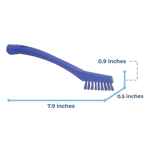 Vikan 44018 Brush,Detail,Stiff,9" x .5",PP/PBT,Purple