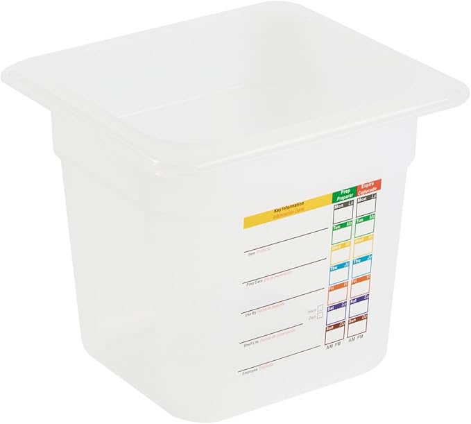 Restaurantware Food Storage Container 10 Pack of 6.8 x 4.2 x 5.9 Inches Plastic Stackable Storage Box White Reusable Label Container Dishwasher Safe For Restaurants And Kitchens