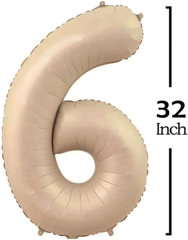 GOER 2026 Foil Number Balloons for 2026 New Year Eve Festival Party Supplies Graduation Decorations (Caramel,32 Inch)