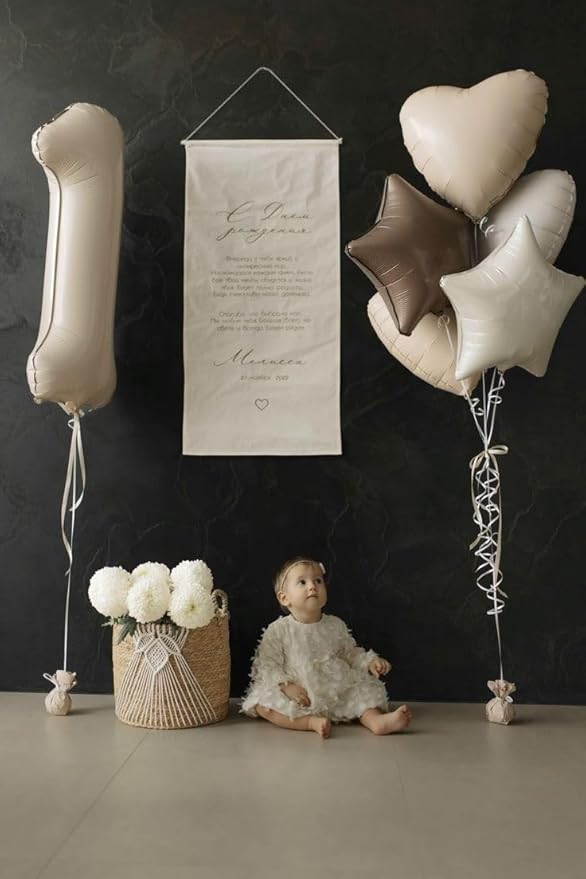 Balloons Number for First Birthday, Balloon Numbers 40 Inch, Cream for Baby Shower, Big Baloon 1 for 1 11 12 13 16 18 21 Birthday Wedding Anniversaries Party