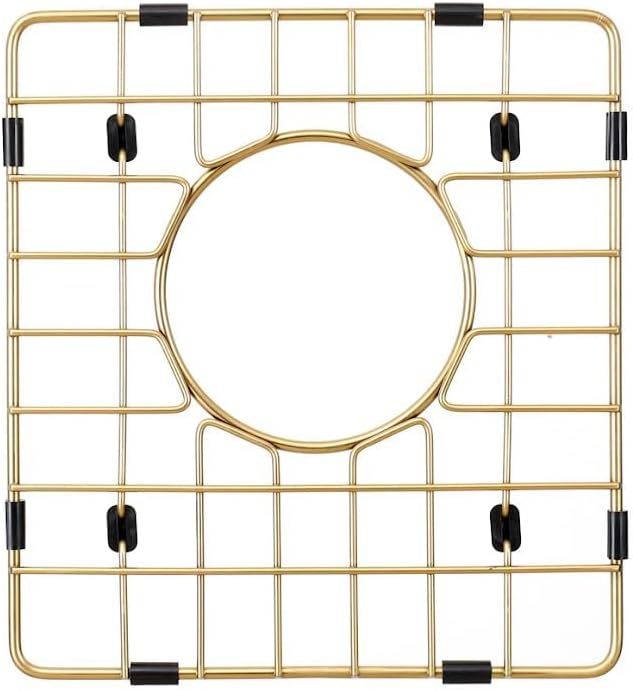 Starstar Sinks Protector Matte Gold 304 Stainless Steel Kitchen Sink Bottom Grid, Rack (11.25 L x 12 W)