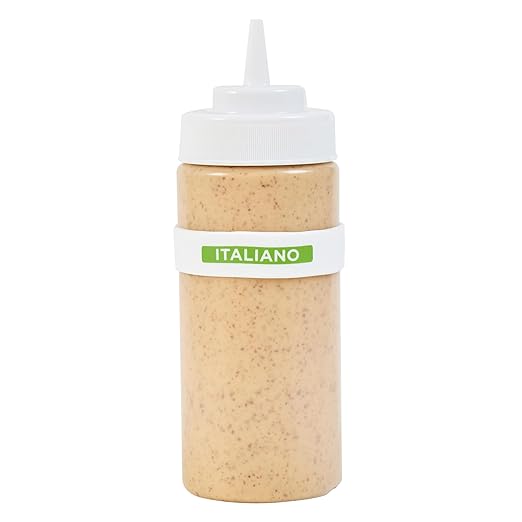 Restaurantware Silicone Squeeze Bottle Band 10 Count 2.75 Inch Dishwasher Safe Condiment Identification Band, Italian White Non-Slip Label Band for Condiment Labeling at Restaurants, Food Trucks