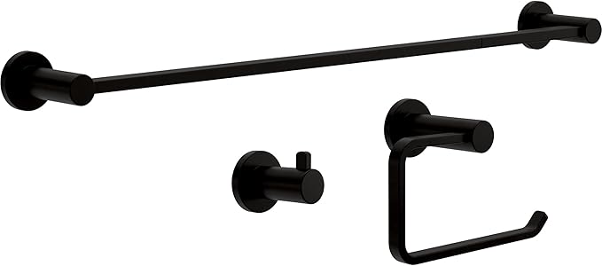 Franklin Brass Kildare (1-Pack) Toilet Paper Holder, Euro Single Post Tissue Roll Wall Mount TP Storage, Matte Black Bathroom Decor, Accessories KLD50-MB
