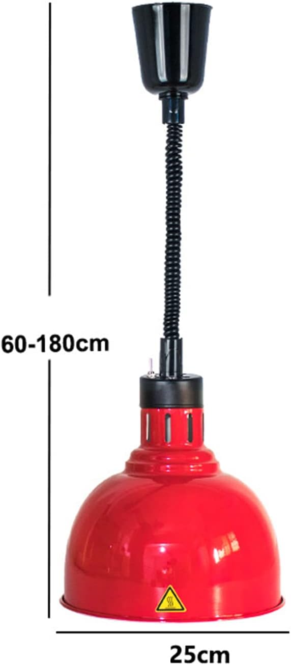 Food Heating lamp Commercial, Hanging Food Heater lamp, Suitable for Buffet Professional Kitchen Heating Equipment, Suitable for Buffet Food Court Restaurants, Restaurant Equipment (red)