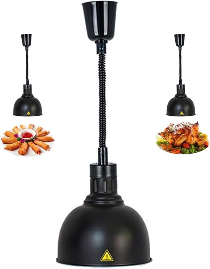 Food Heating lamp Commercial, Hanging Food Heater lamp, Suitable for Buffet Professional Kitchen Heating Equipment, Suitable for Buffet Food Court Restaurants, Restaurant Equipment (Black)