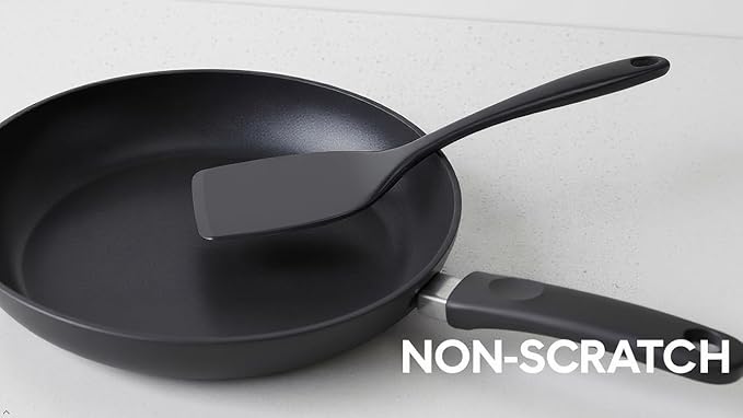 Reston Lloyd 100% Melamine Kitchen Utensil Set, Non Scratching Ladle, Spoon, Slotted Spoon & Spatula, Easy To Hold, Set of 4, Charcoal