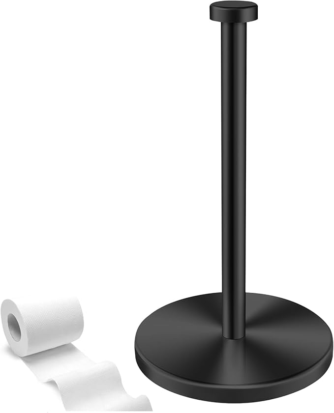 Paper Towel Stand | Standing Kitchen Bathroom Paper Holder - Stainless Steel Countertop Holder, Vertical Towel Dispenser for Bathroom Kitchen