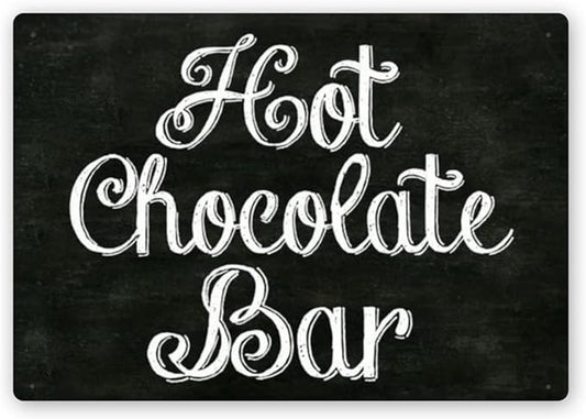 Funny Tin Sign Hot Cocoa Vintage Metal Signs Wall Poster Coffee Shop Bar Cafe Living Room Kitchen Home Decoration 12x16 Inches