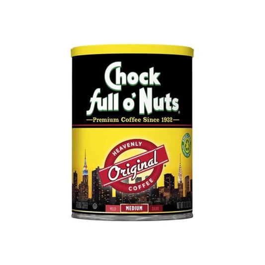 Chock Full o' Nuts Heavenly Original Ground Coffee – Premium Beans in Recyclable Steel Can – Rich Flavor & Aroma, Medium Roast – Perfect for Drip, Pour-Over, Percolator – 11.3 Oz Can