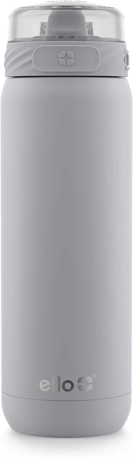 Ello Cooper 18oz Kids Stainless Steel Water Bottle with Straw and Carry Handle, Double Walled and Vacuum Insulated Metal, Leak Proof Locking Lid with Soft Silicone Spout, Reusable, BPA Free, Gray