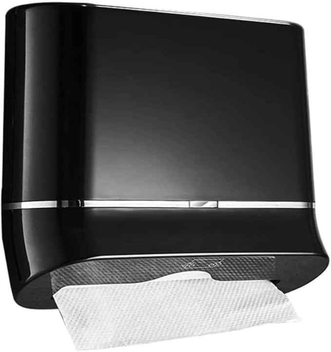 Tissue Box Cover Paper Towel Dispenser Hand Tissue Dispenser Wall Mount, Compact Paper Towel Holder, Commercial for Bathroom Or Kitchen (Color : Black, Size : One Size)