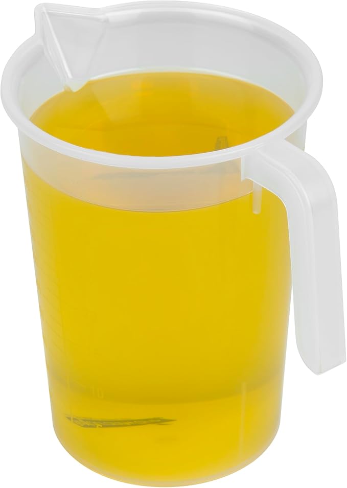 Restaurantware Measuring Cup, 1 Quart Pack of 1 Conical Spout Liquid Scaling Vessel Embossed Ml and Oz Graduations, Clear Plastic Measuring Cup with Handle, For Cooking Baking For Oil Flour