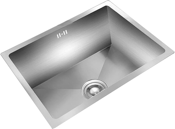 Single Bowl Stainless Steel RV Kitchen Sink Space-Saving Small Siphon Sink for Small Apartments Bars Undermount Utility Sink Above Below Counter Water Pool (Silver 42X28X20cm)