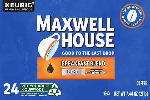 Maxwell House Breakfast Blend Light Roast K-Cup® Coffee Pods,. Box,(Pack of 48)