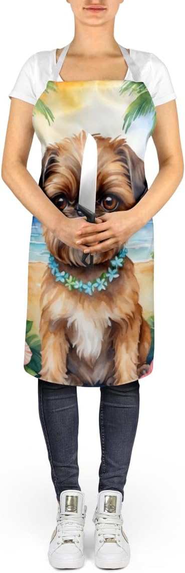 Caroline's Treasures Brussels Griffon Luau Apron Cooking Kitchen Server Baking Crafts Gardening for Adult Women Men, Unisex, Large, Multicolor