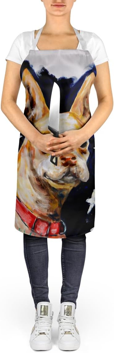 Caroline's Treasures Chevy Boston Terrier Apron Cooking Kitchen Server Baking Crafts Gardening for Adult Women Men, Unisex, Large, Multicolor