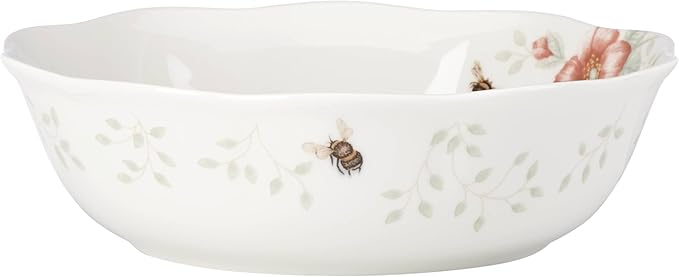 Lenox Butterfly Meadow Soup Bowls Set of 4, Service For 4, Dishwasher Safe, 32-Fl Oz Capacity, 7.75-Inch Diameter, 4-Piece Soup Bowl Set