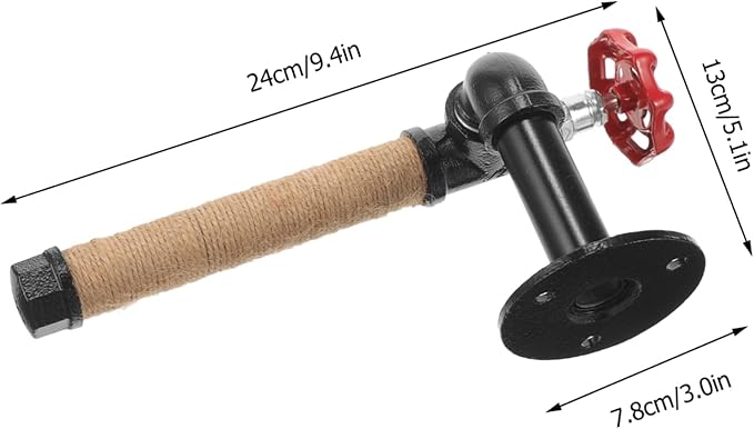 DOITOOL Industrial Style Wall-Mounted Paper Towel Holder Vintage Iron Pipe Tissue Dispenser for Kitchen and Bathroom Sturdy Stainless Steel Easy Installation