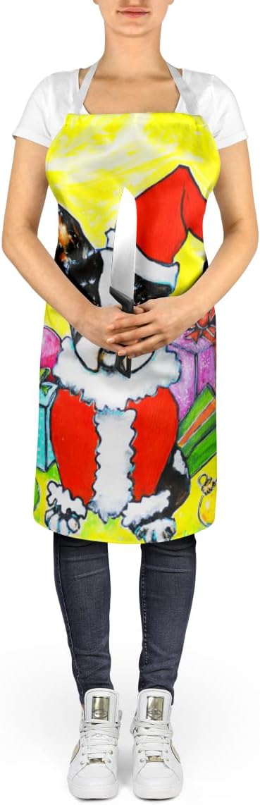 Caroline's Treasures Boston Terrier Stinker That Stole Christmas Apron Cooking Kitchen Server Baking Crafts Gardening for Adult Women Men, Unisex, Large, Multicolor