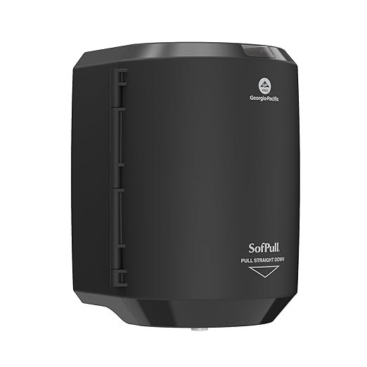 Georgia-Pacific SofPull Centerpull Junior Capacity Paper Towel Dispenser by GP PRO, Black, 58008B, 1 Dispenser, 7.78" D x 6.81" W x 10.5" H