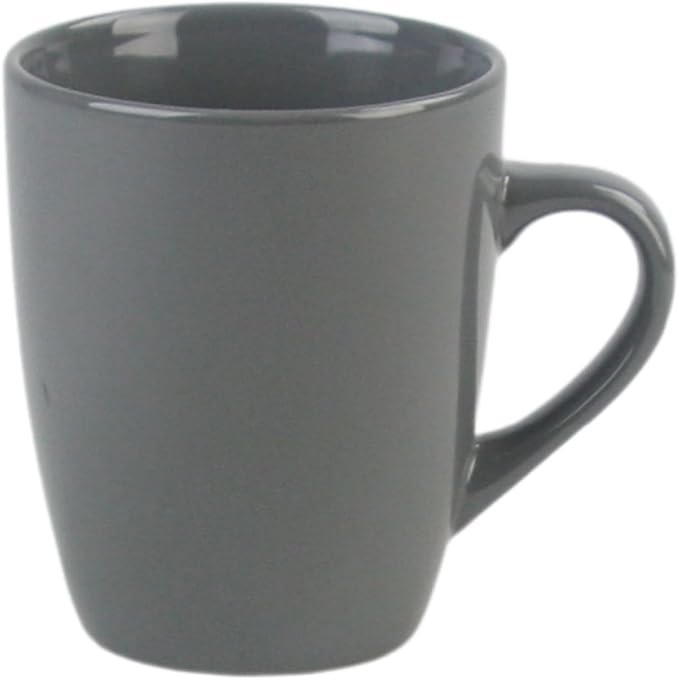 Coupe Stoneware Set of 4 Coffee Mugs, Dark Gray