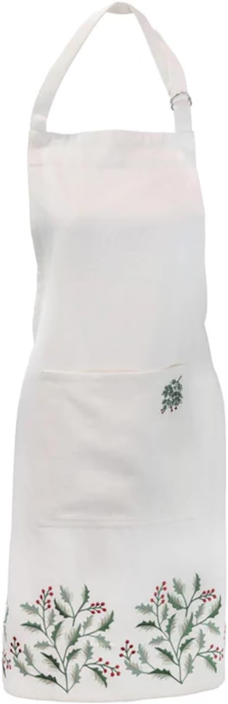 Boston International Apron with Front Pocket Premium Cotton Kitchen Cooking Baking Chef Gifts Aprons, One Size Fits Most, Holly