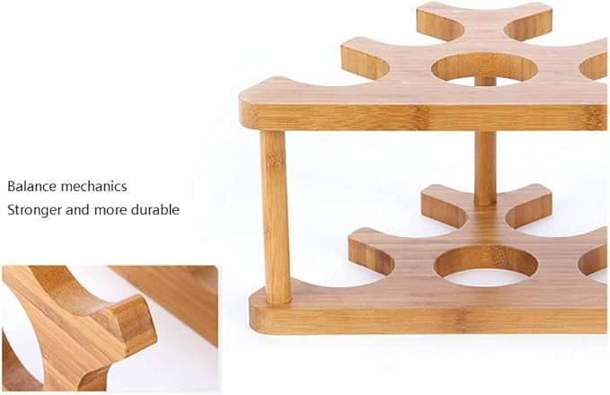 European-Style Simple Wine Rack Kitchen Desktop Space-Saving Bamboo Rack (Accommodating 6 Bottles) Narrow