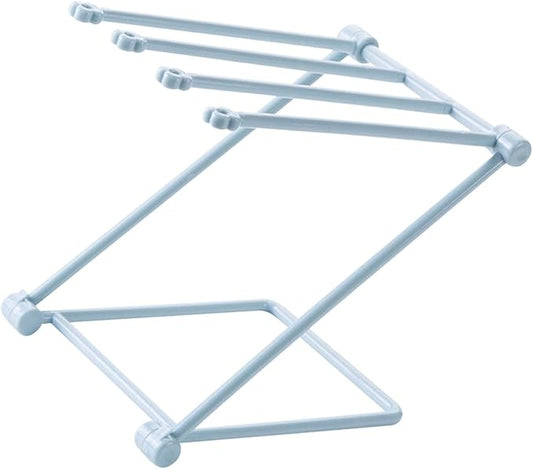 GLOGLOW Other Kitchen Storage and Accessories Drying Rack, Plastic, 4 Arms Folding Holder with Ventilation for Kitchen Towels Countertop Dishcloth Nan (Light Blue)