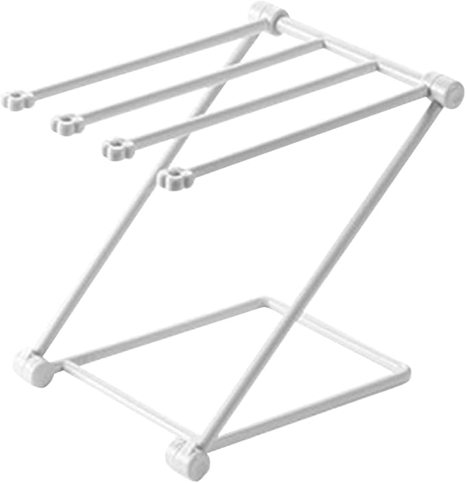 GOTOTOP Folding Towel Drying Rack with 4 Arms, Hanging Towel Holder for Kitchen Organization, Well Organized, Easy to Take (Light Gray)