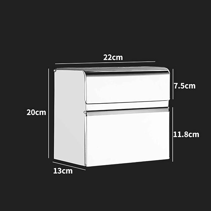 Commercial Stainless Steel Paper Towel Dispenser Wall Mount Napkin Hand Towel Dispenser with Storage Double-Layer Toilet Tissue Holder for Kitchen Bathroom Restroom