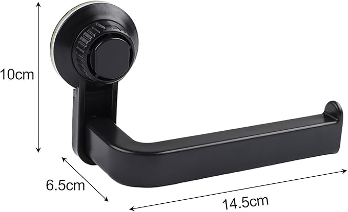 Punch-Free Paper Towel Holder, 10x14.5cm Wall-Mounted Toilet Roll Dispenser with Strong Suction Cup, ABS Material Bathroom Storage Organizer for Kitchen and Restroom(black)