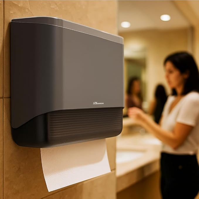 Commercial Paper Towel Dispenser Wall Mount Classicseries Slimfold Hand Towels Holder for Sanitary Pack of 2 Dark Gray