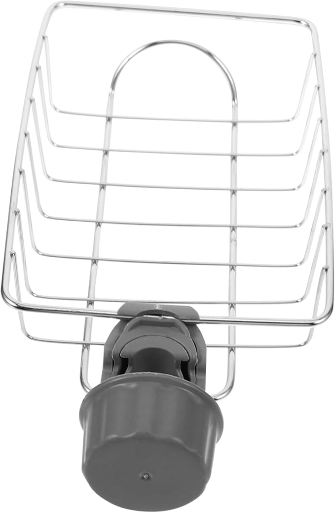 ABOOFAN Adjustable Faucet Drain Storage Rack Silver Sponge Organizer for Kitchen Sink Removable Fixture for Easy Installation Keeps Dishcloths Dry and Organized