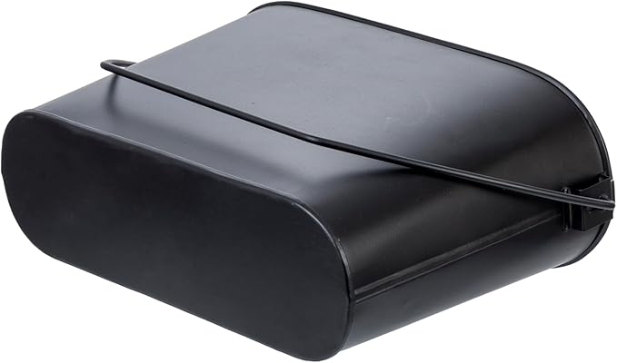 MyGift Modern Industrial Matte Black Metal Wall Mountable Bathroom Magazine Holder, Hanging or Tabletop Bucket Style Storage Bin - Handcrafted in India