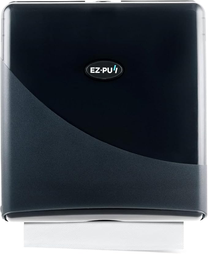 EZbrnd Wall Mount SLIMFOLD Hand Towel Dispenser for Kitchen/Washroom/Office/RV/Airbnb, Pearl Black, 3210B-EZ